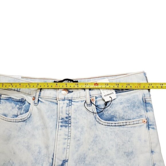 Express Jeans Original Slim Ankle Super High Rise Jeans Womens Blue Denim 14/R - Picture 7 of 10